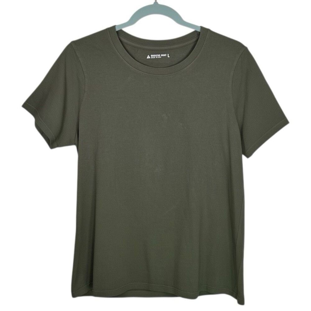 American Giant T-Shirt Womens Large Green Short Sleeve Classic Cotton Crew Tee